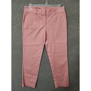 Talbots Daily Ankle Pants Womens 10 Pink Chino Cotton Stretch